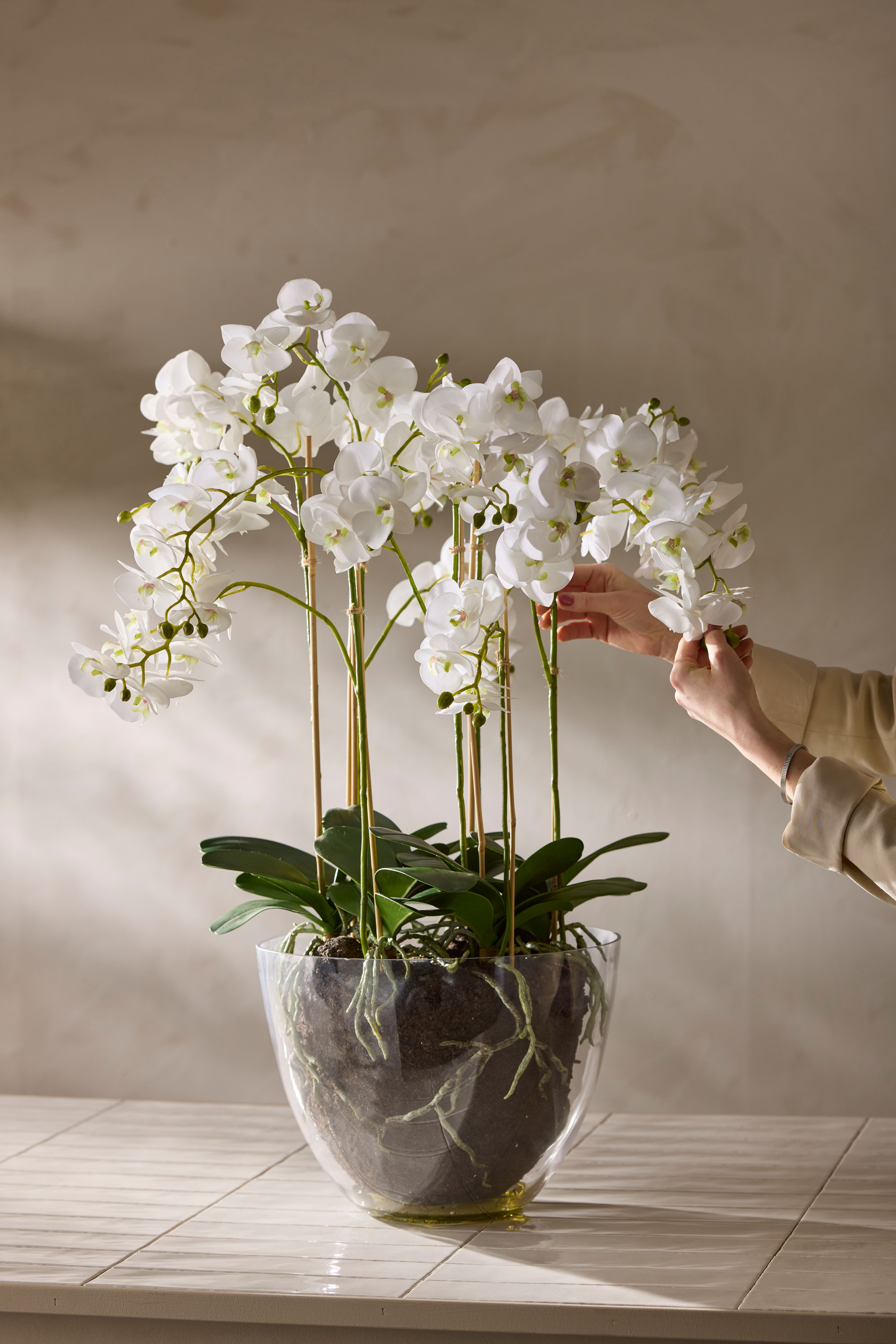 Konstgjord vit Phalaenopsis 90cm