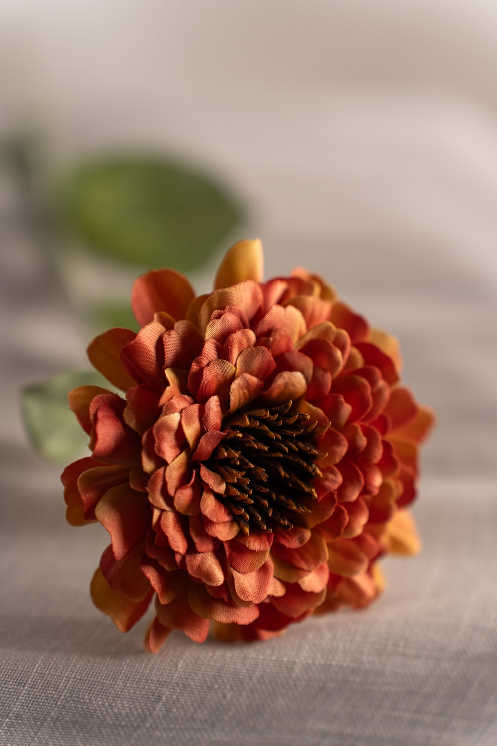 Konstgjord orange Zinnia 58cm