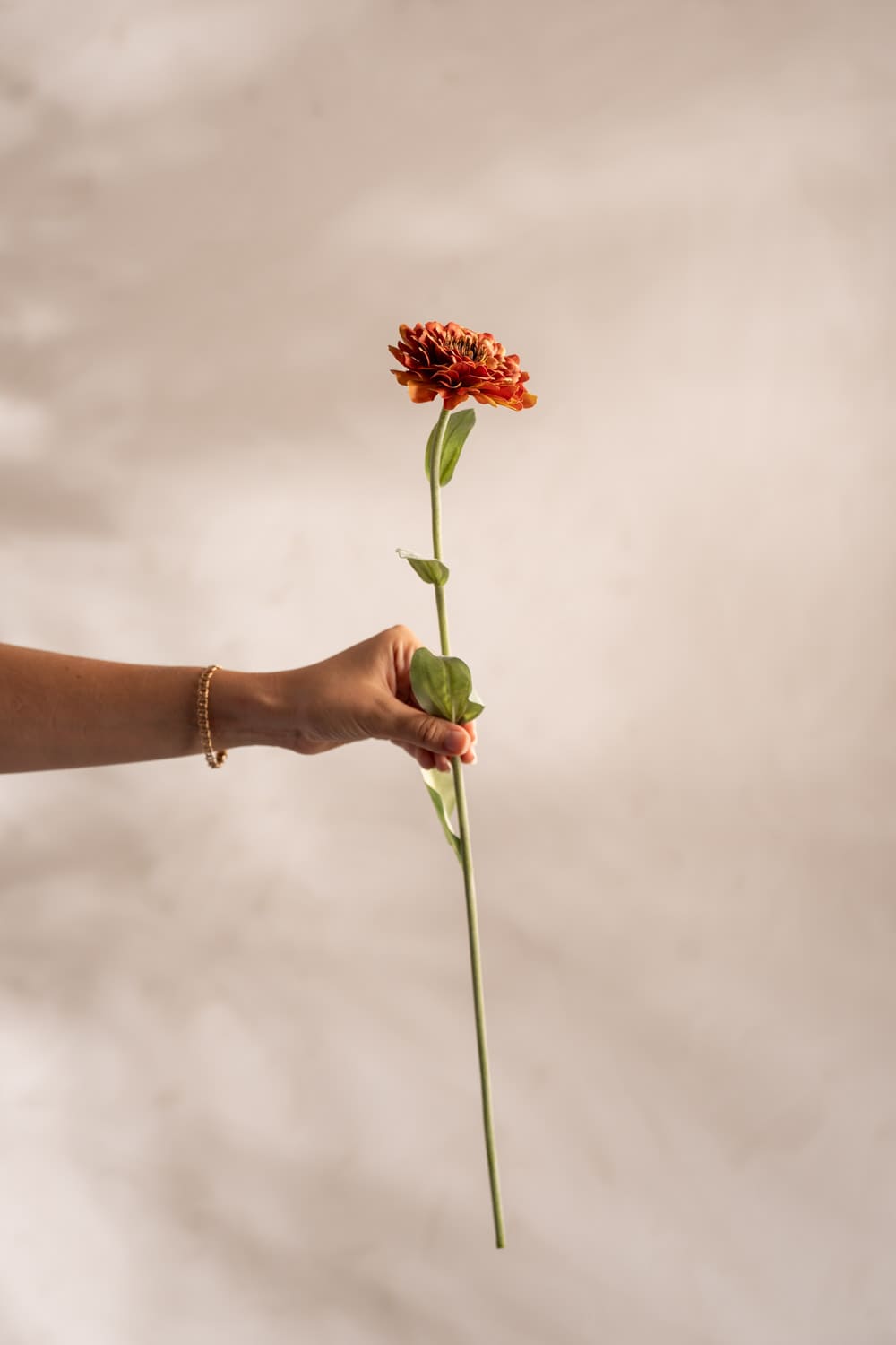 Konstgjord orange Zinnia 58cm