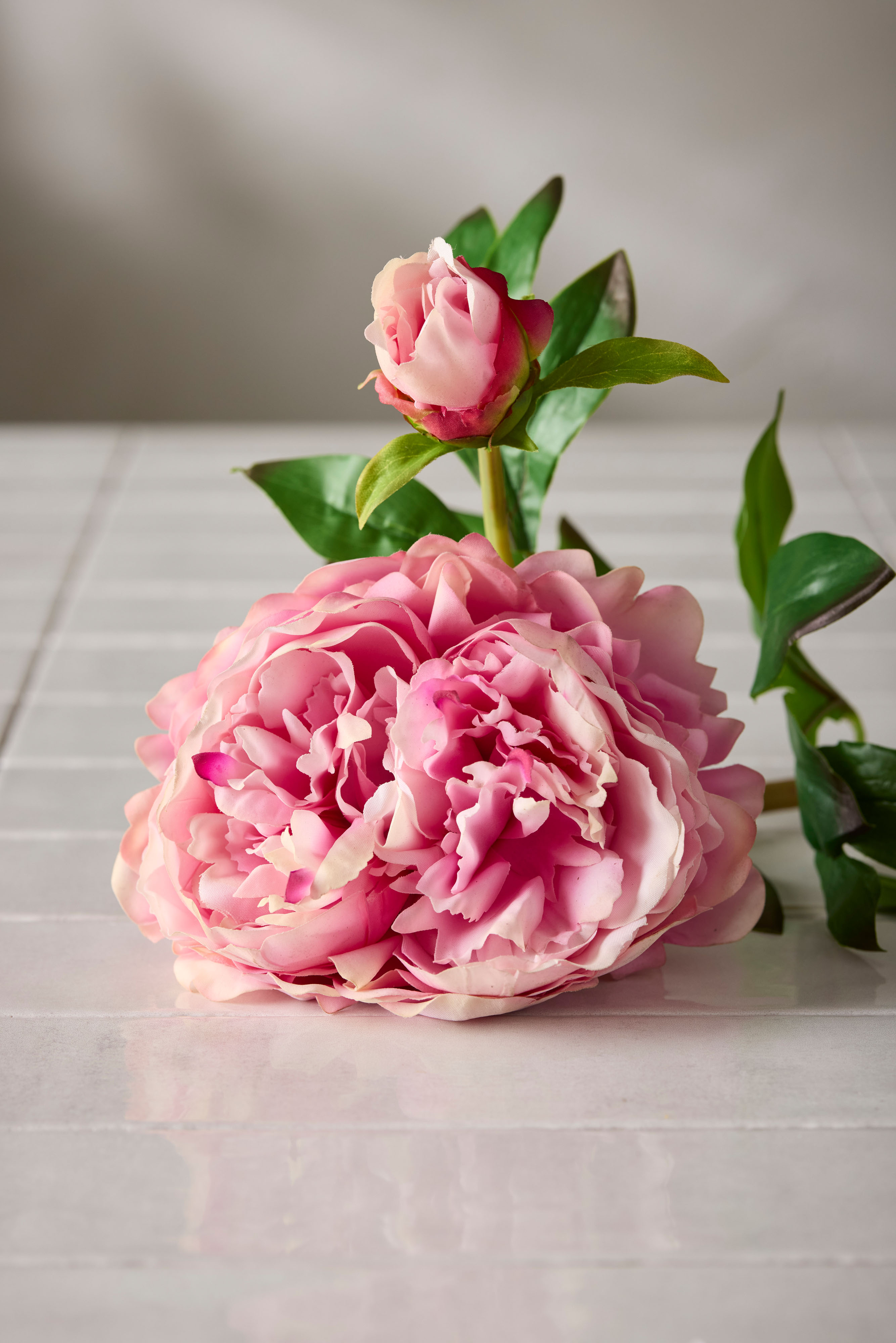 Konstgjord rosa Pion 65cm