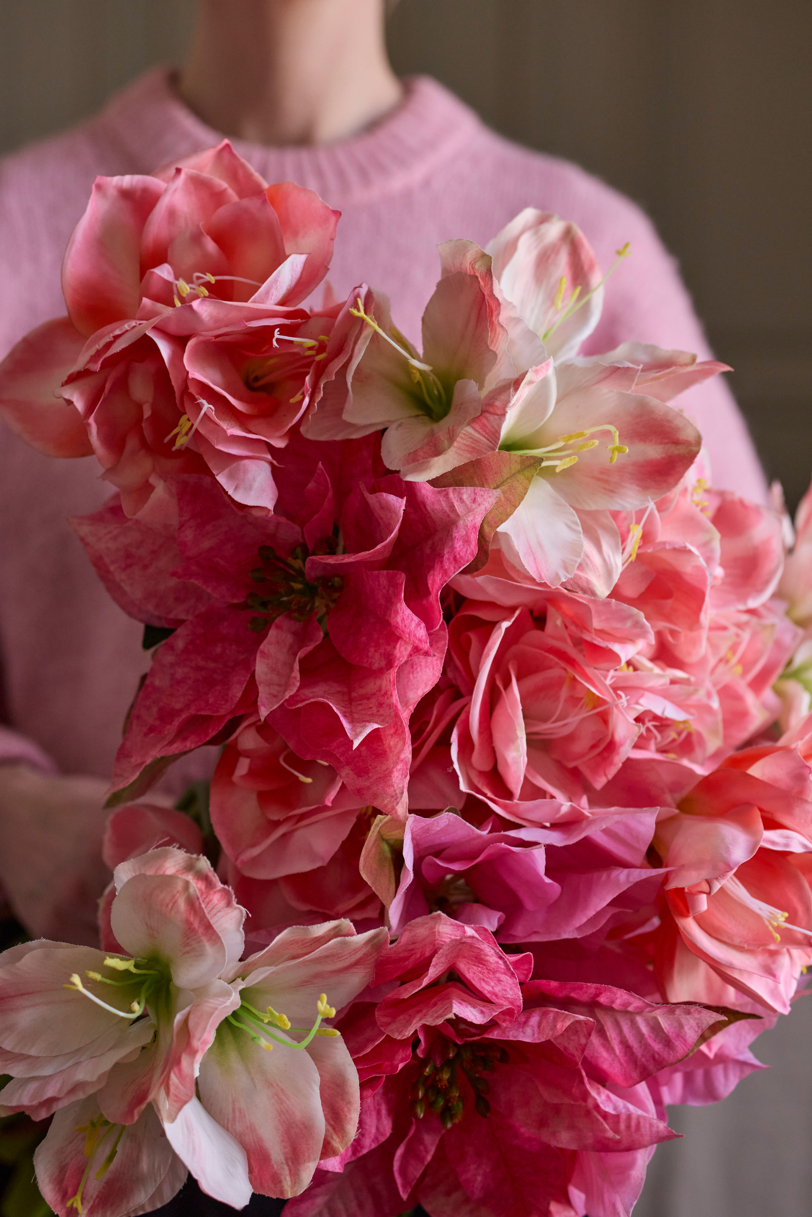Konstgjord rosa Amaryllis 60cm