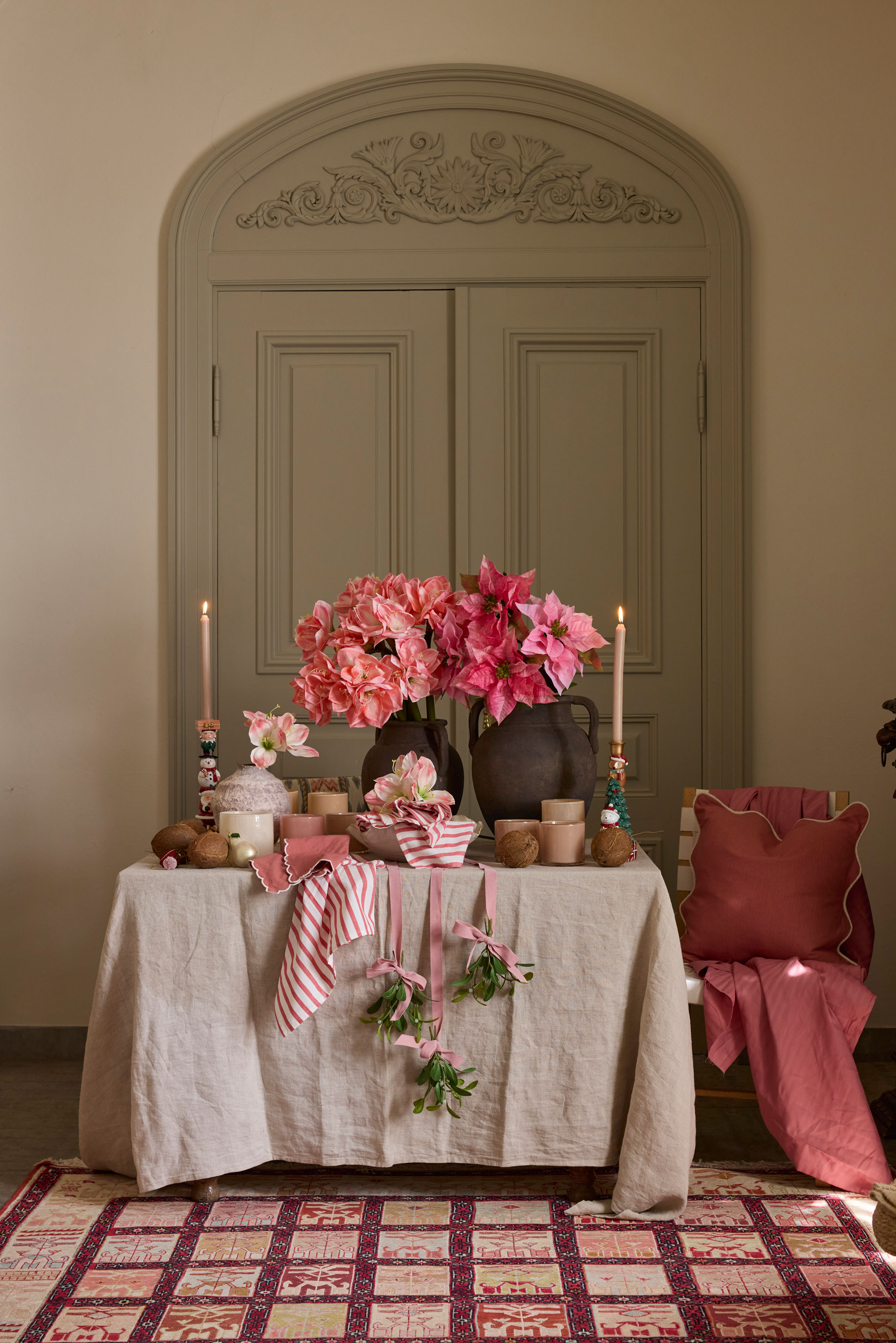 Konstgjord rosa Amaryllis 60cm