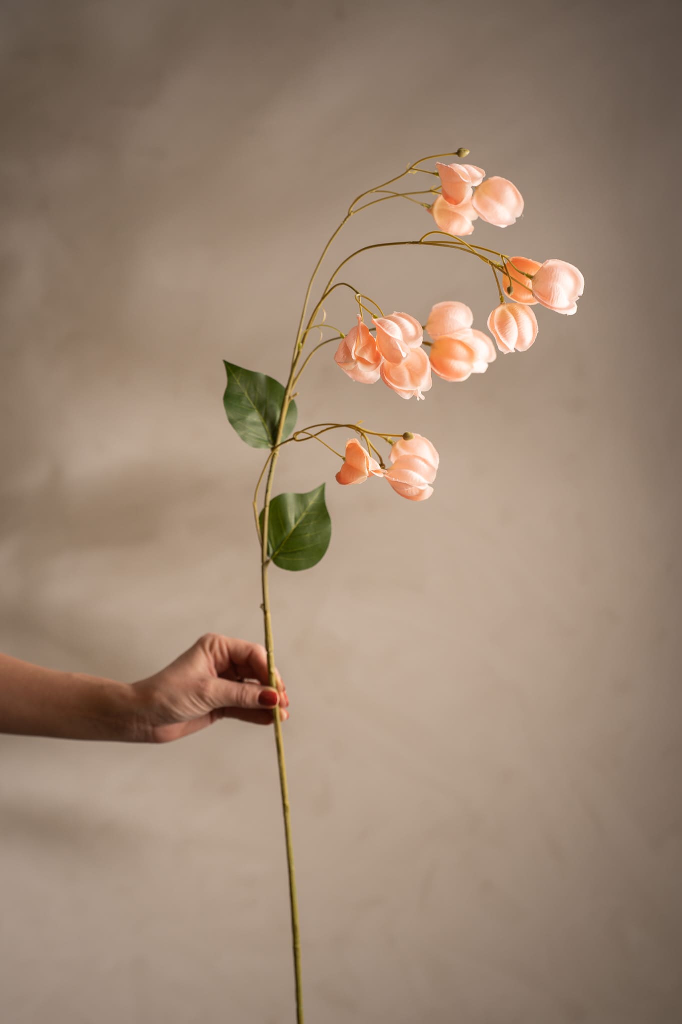 Konstgjord persikofärgad Physalis 85cm