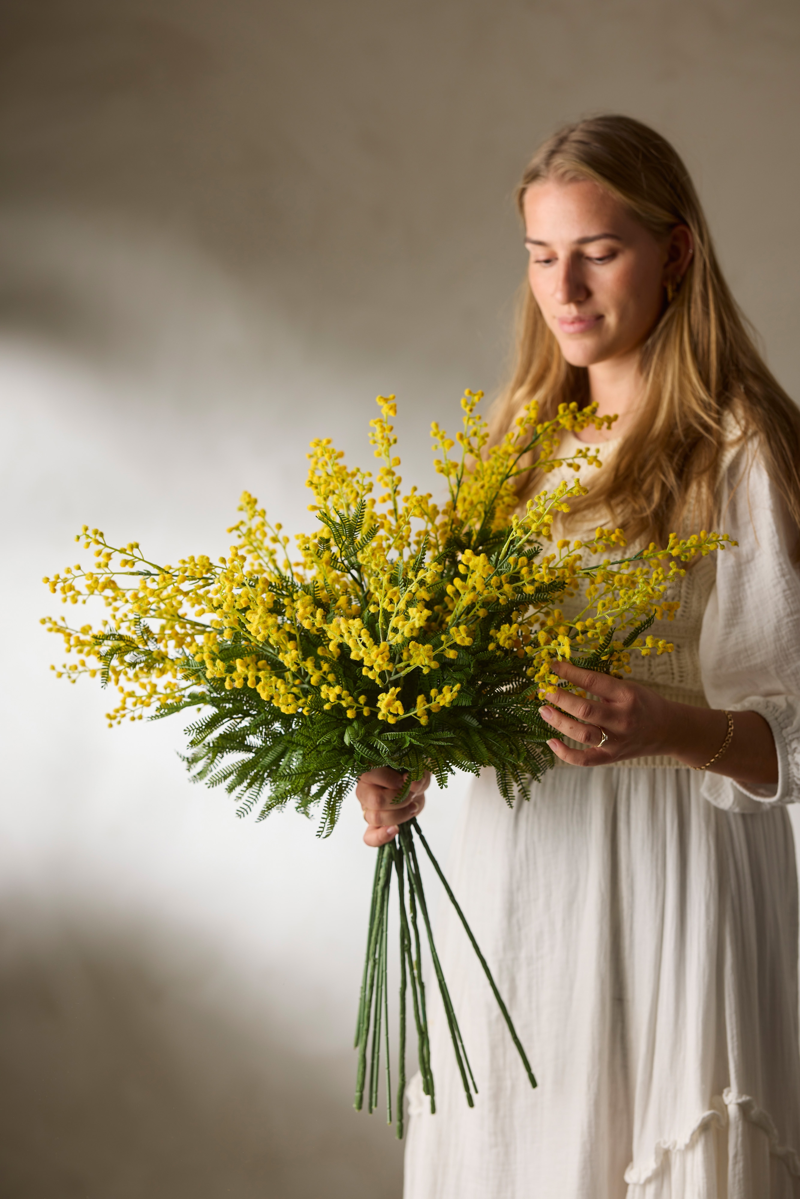 Konstgjord gul Mimosa 75cm