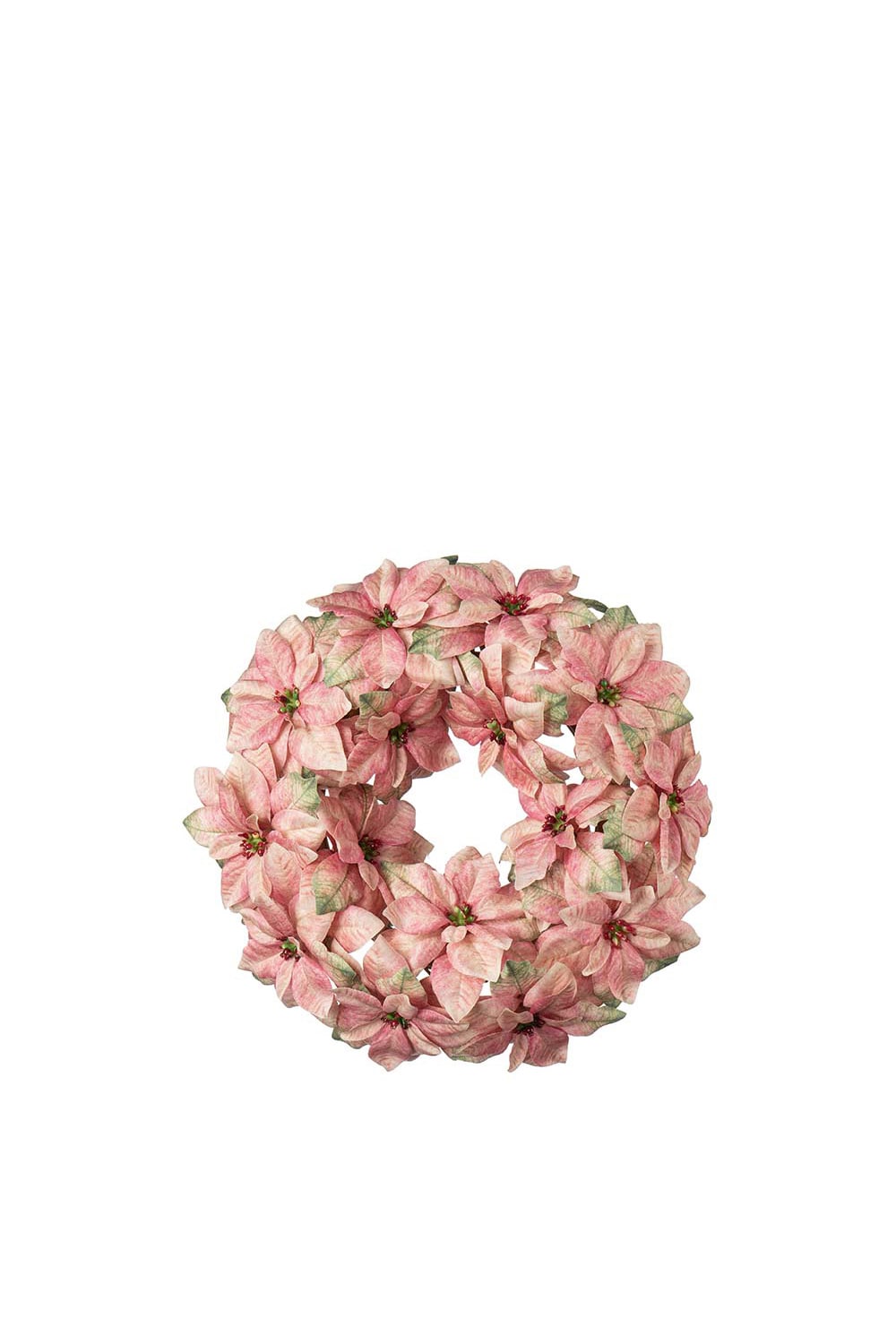 Konstgjord rosa Julstjärnekrans Ø30cm