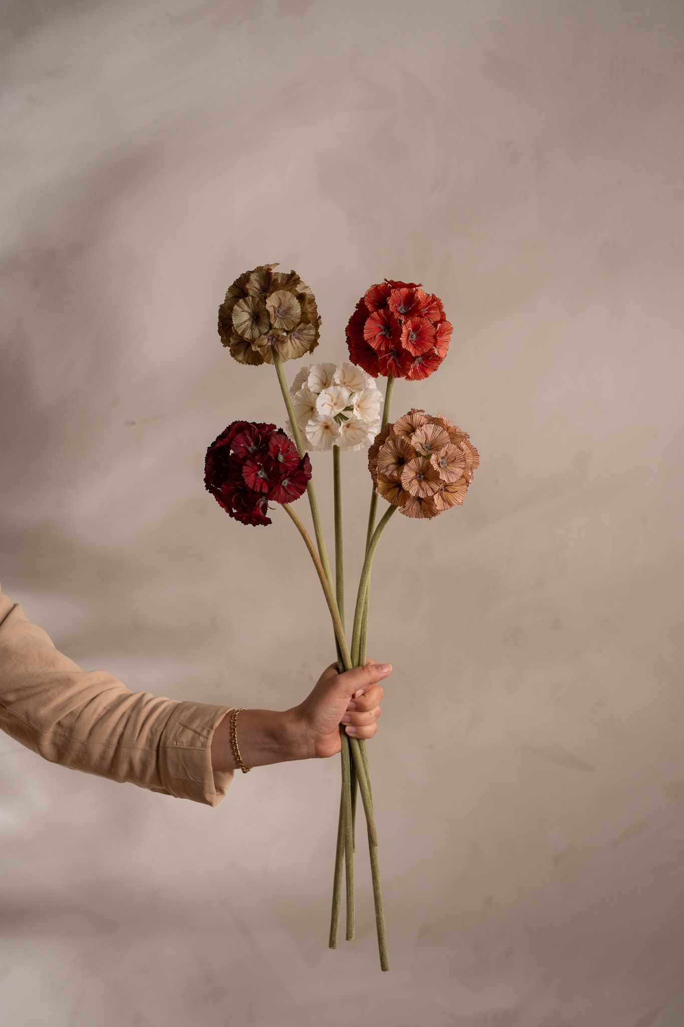 Konstgjord grön Scabiosa 60cm