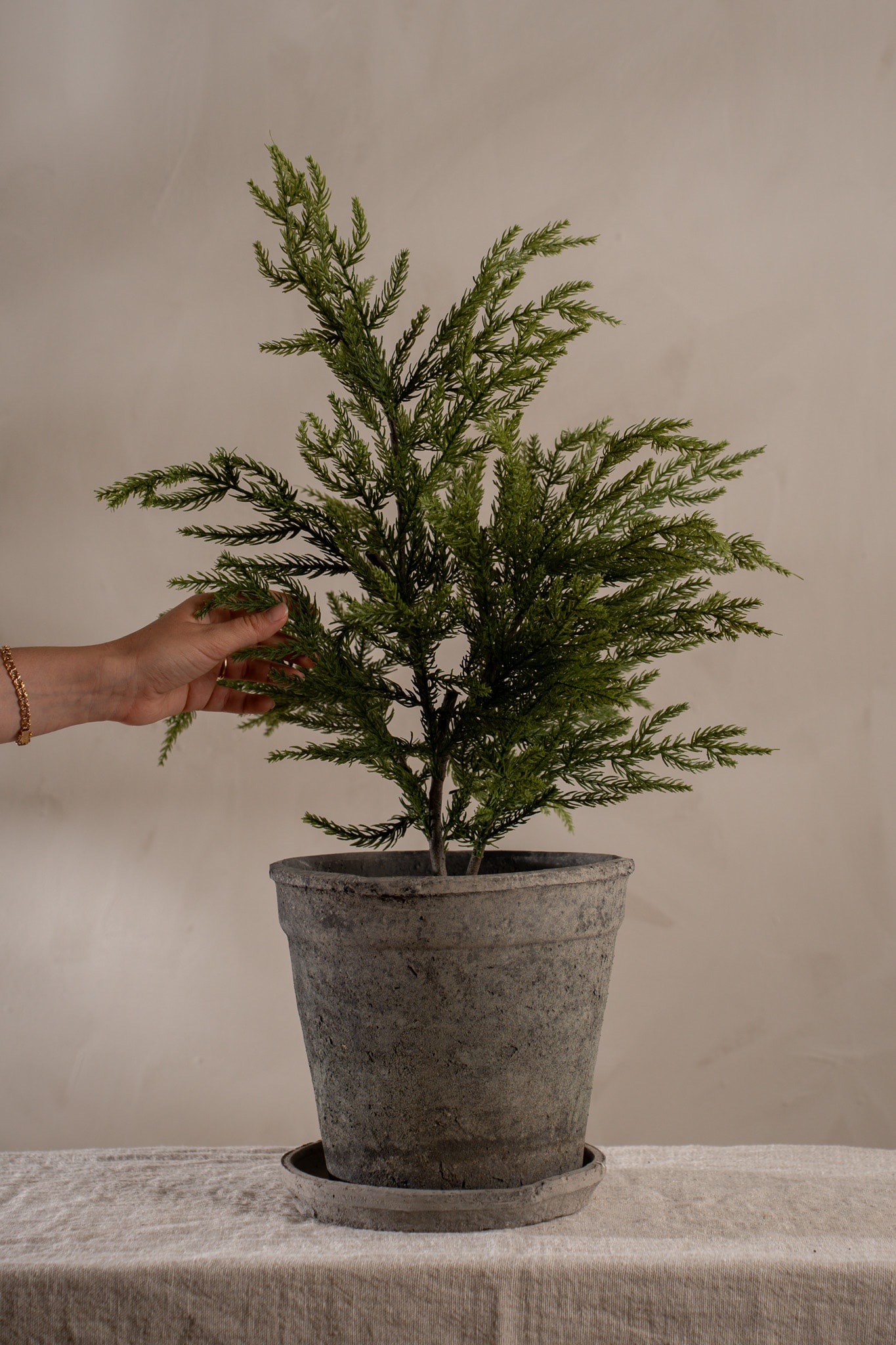 Konstgjord grön Gran i Kruka 70cm