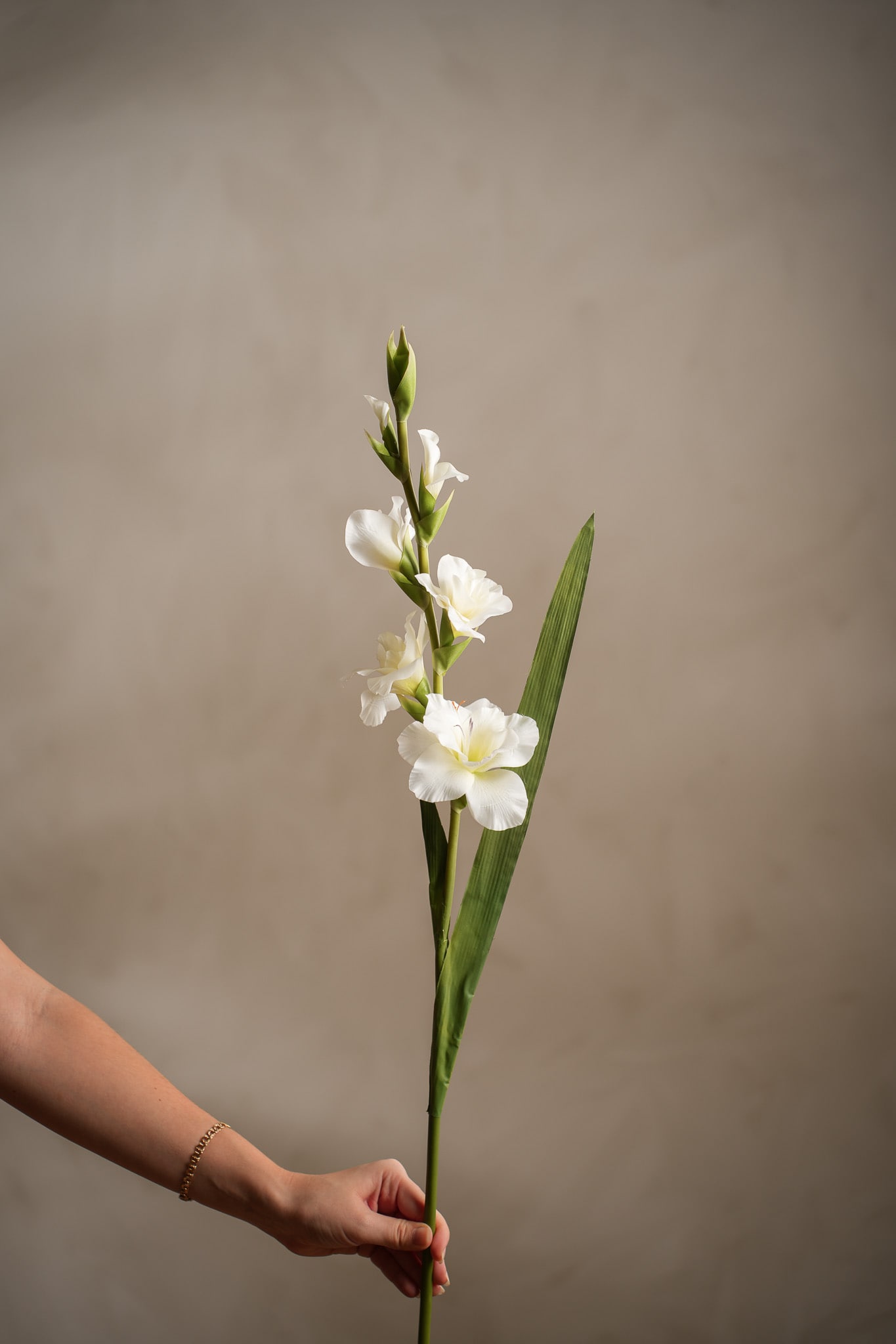 Konstgjord vit Gladiolus 90cm