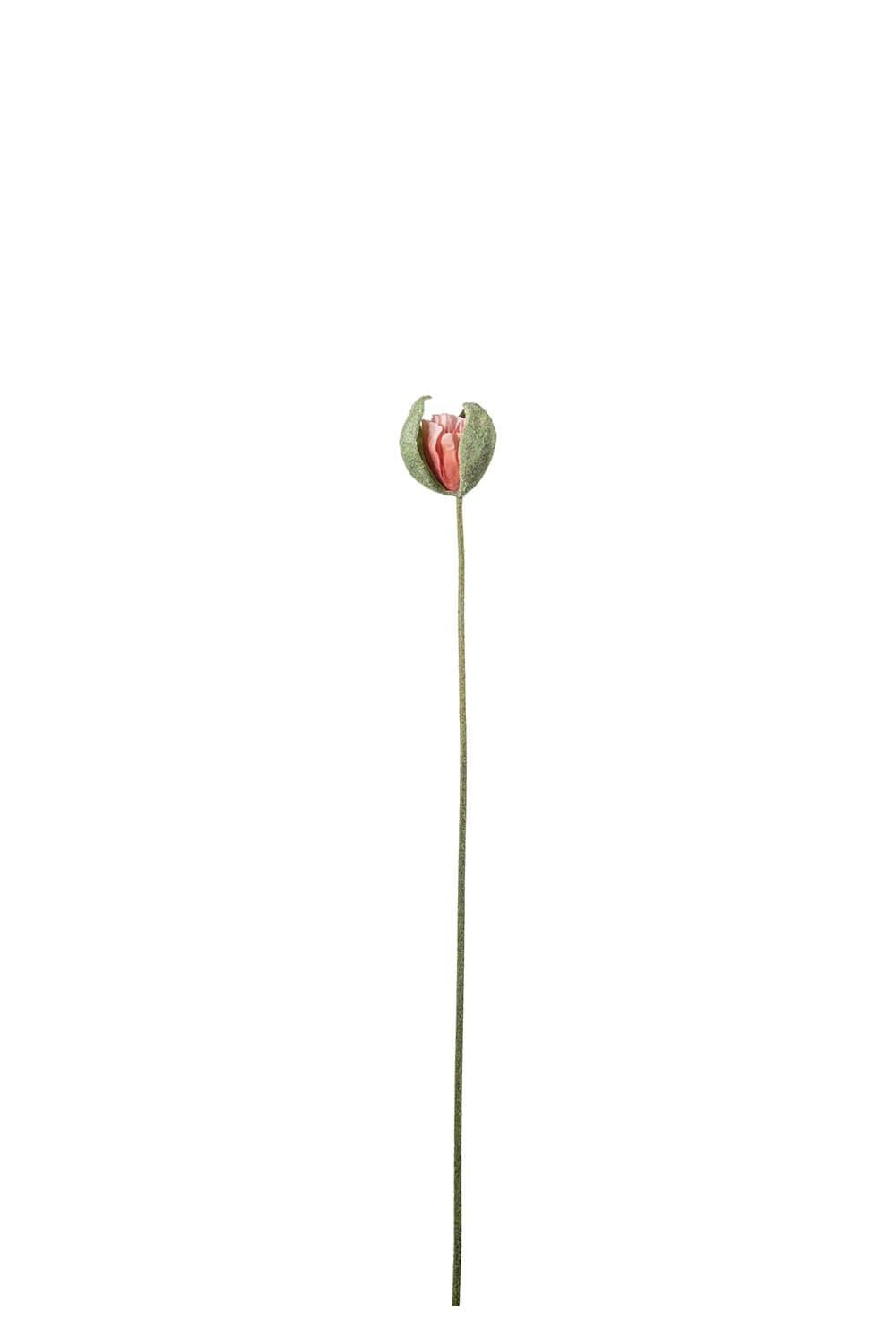 Konstgjord korallfärgad Vallmoknopp 78cm