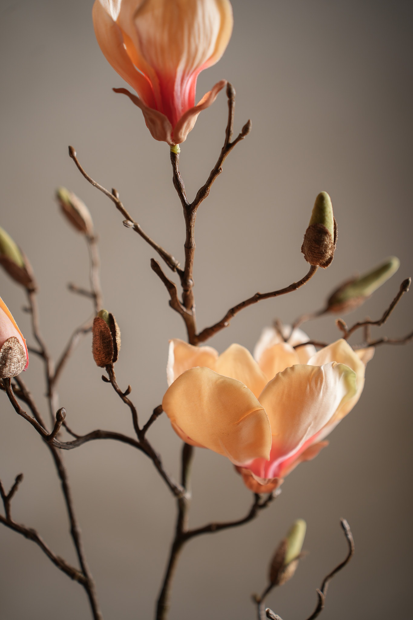 Konstgjord persikofärgad Magnolia 88cm