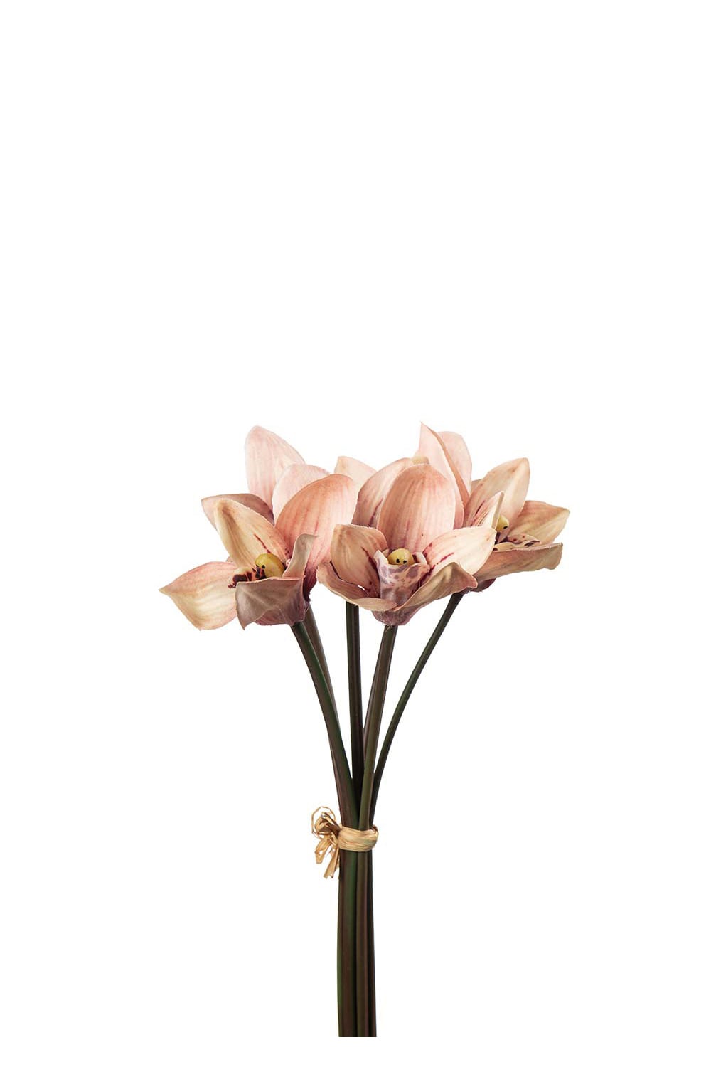 Konstgjord aprikosfärgad Cymbidium bunt 34cm