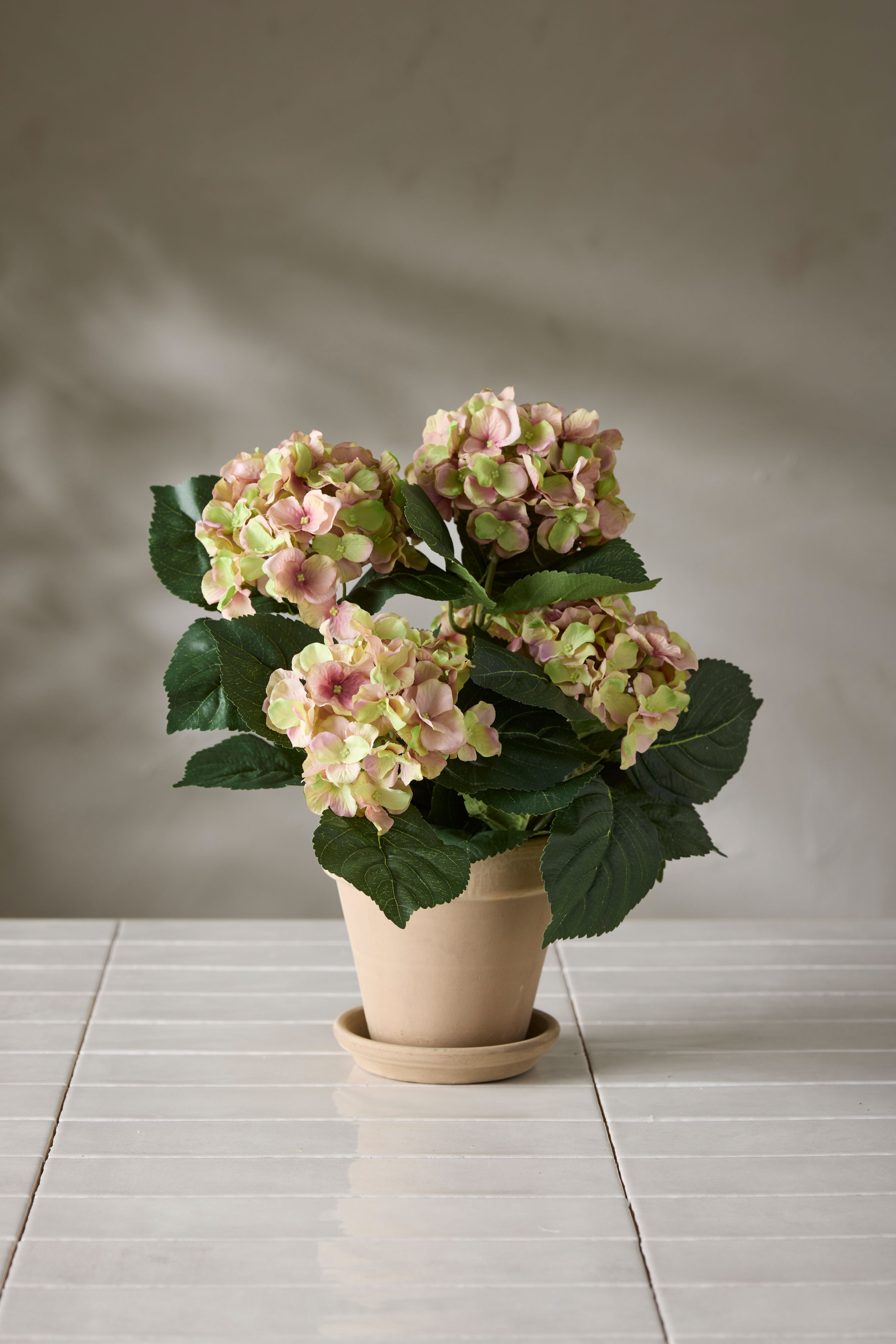 Konstgjord rosa Hortensia 37cm