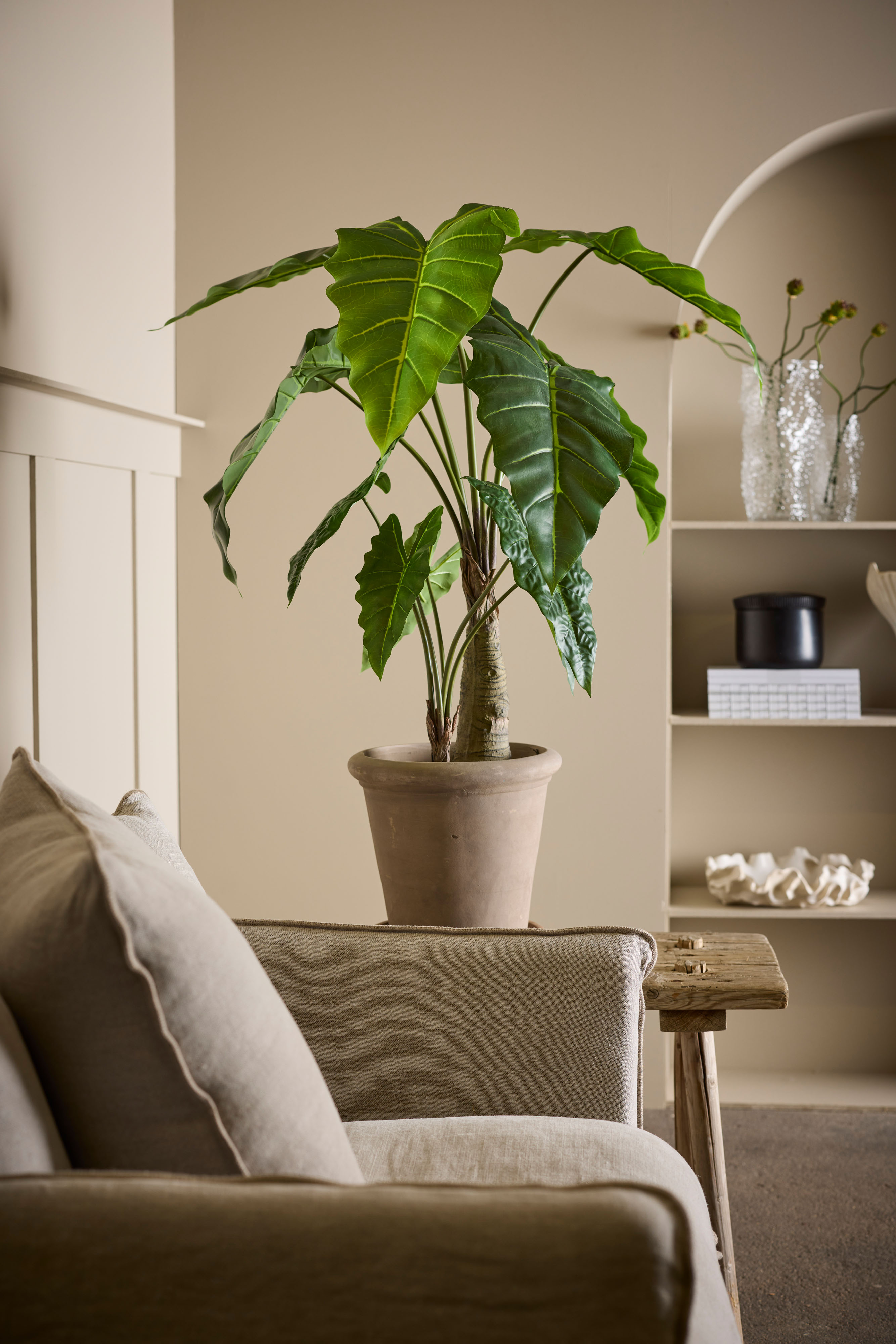 Konstgjord grön Alocasia 120cm